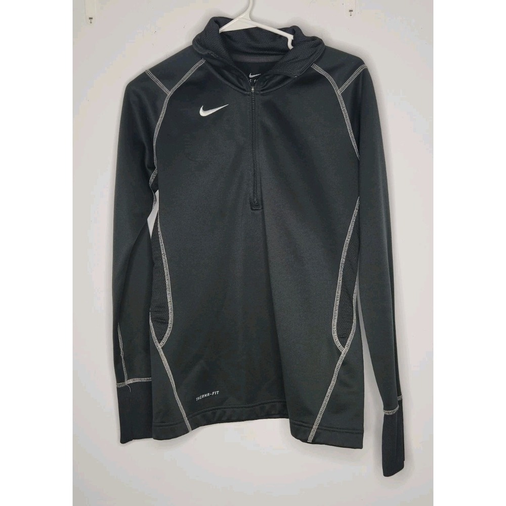 Nike Womens‎ Small Gray Therma Fit 1/4 zip pullover sweatshirt